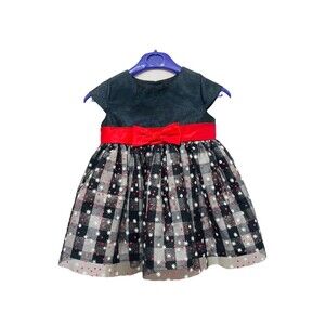 Marmellata Infant Girl’s Dress Black Check Sparkle Special Occasion Size 12 Mo.